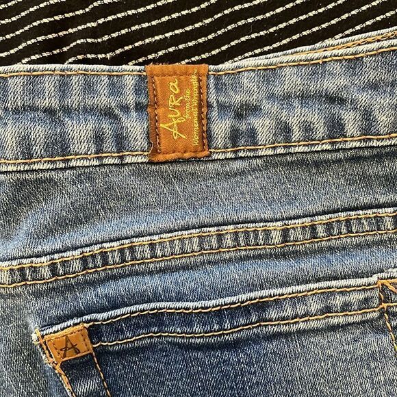 Aura By Wrangler Regular Rise Jeans Size 16R/TAL GUC Blue - Picture 4 of 7